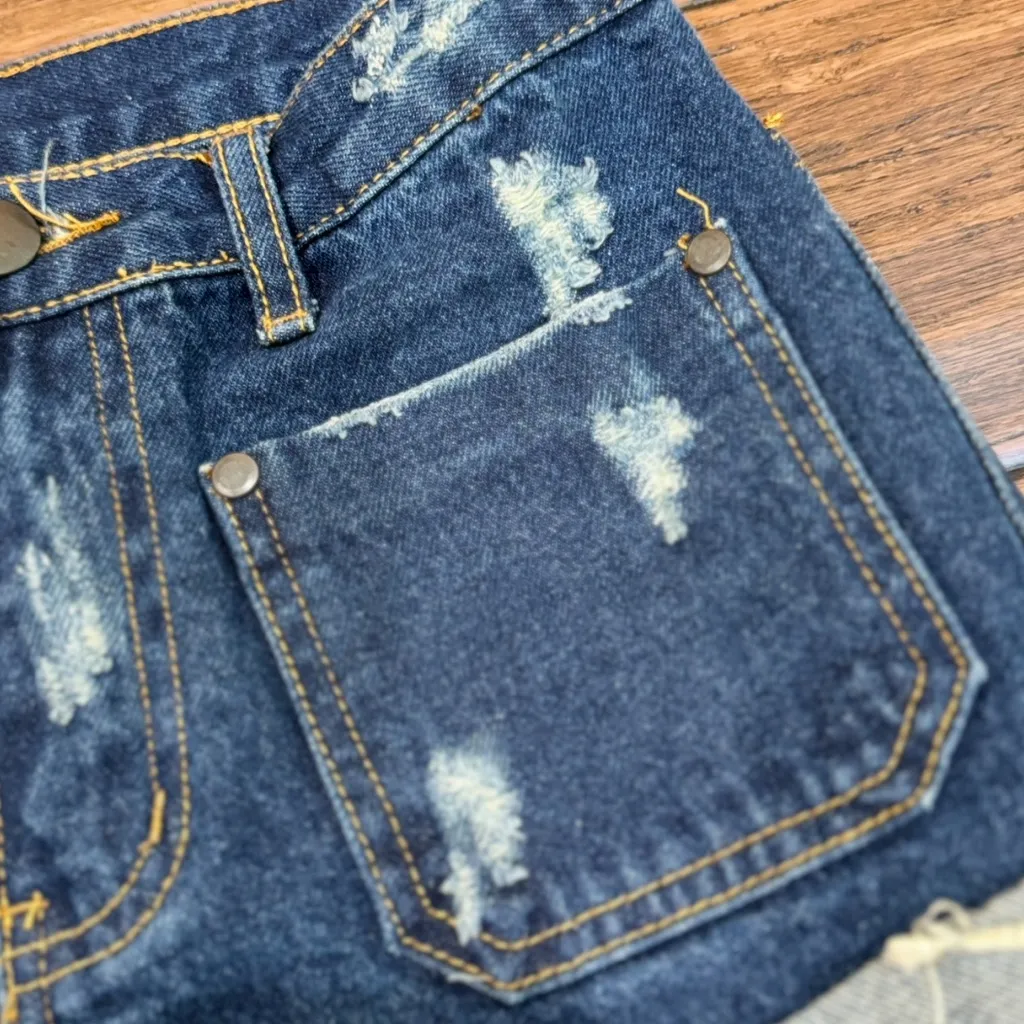 Tobi High Waisted Denim Shorts - Image 5