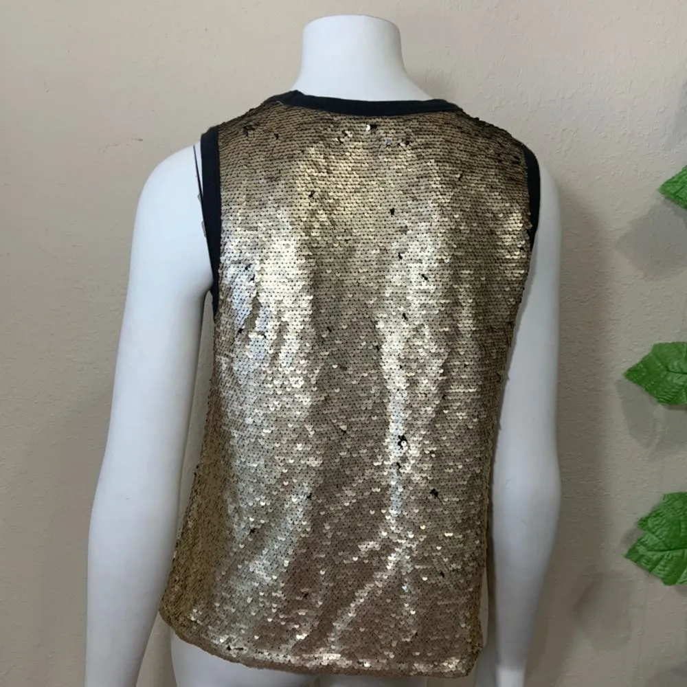 Gold Sequins Reversible Mermaid Tank Top - Image 9