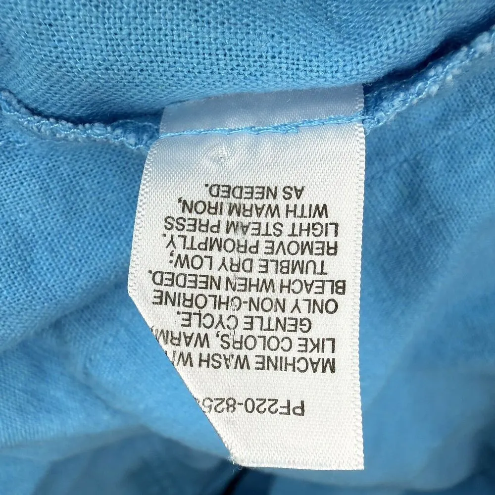 Pendleton Linen Button Down Shirt Womens XL Petite Long Sleeve Lagenlook Casual - Image 7