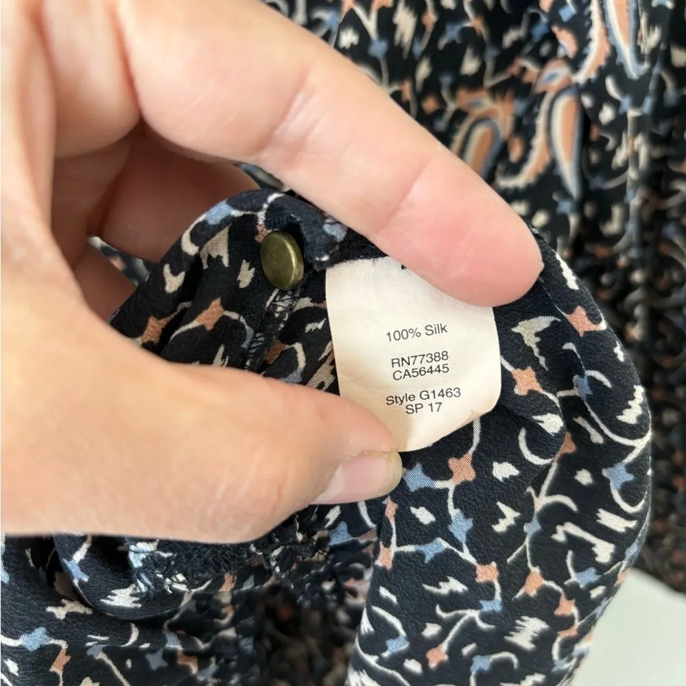 Madewell Fiesta Paisley 100% silk Top Size Small - Image 9