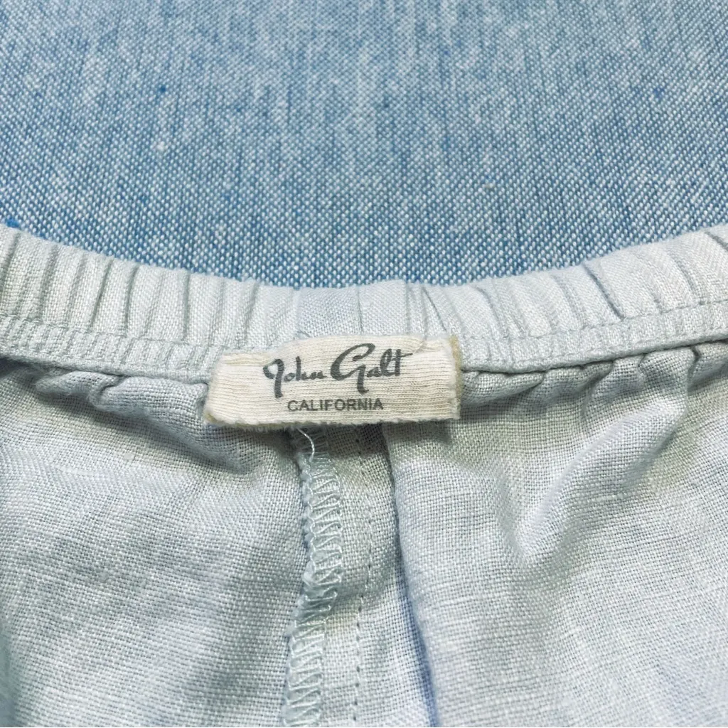 John Galt Mary Lou Linen Shorts in Light Blue - Image 4