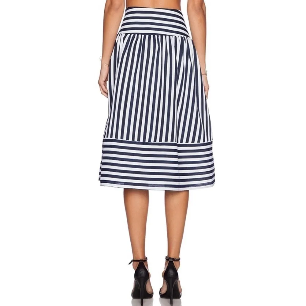 J.O.A Panel Striped Skirt in Navy Stripe‎ Size XS - Image 5