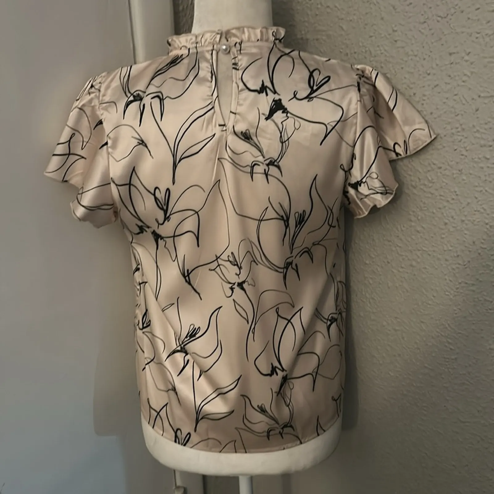 SHEIN BIZwear Floral Print Multicolor Top XS Corporate Siren Coquette Girl Print - Image 2