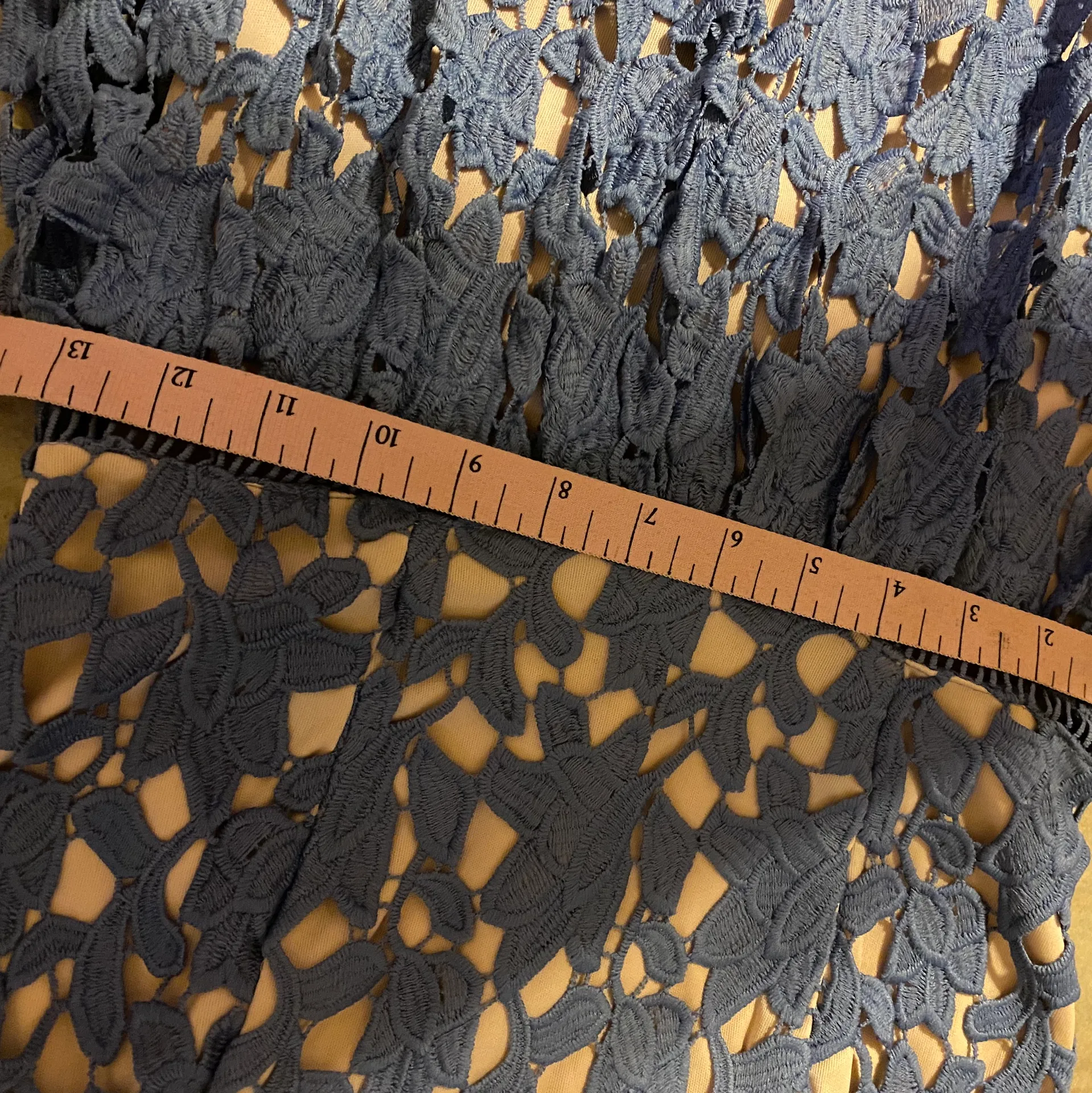 Gianni Bini nude/blue lace maxi Dress xs - Image 9