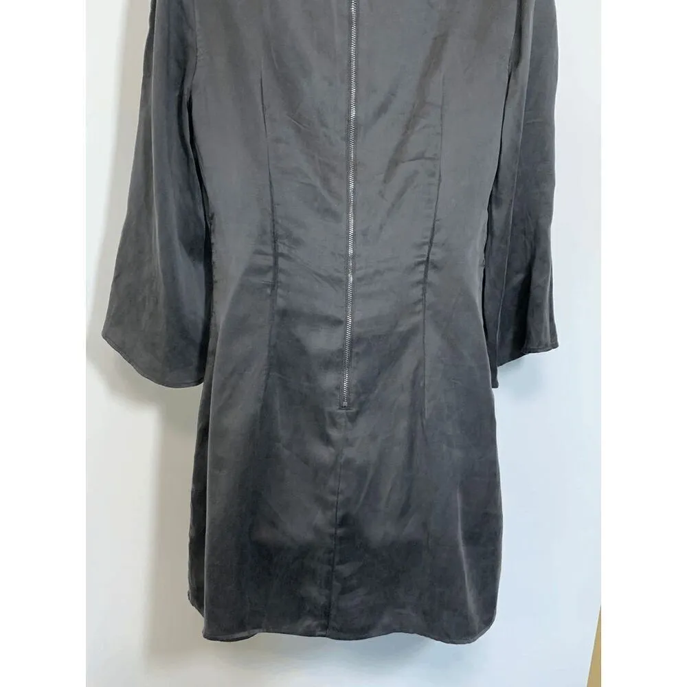 Bebe x Naven Womens Mini Dress Choker Neckline Bell Sleeve Black Size 6 - Image 11