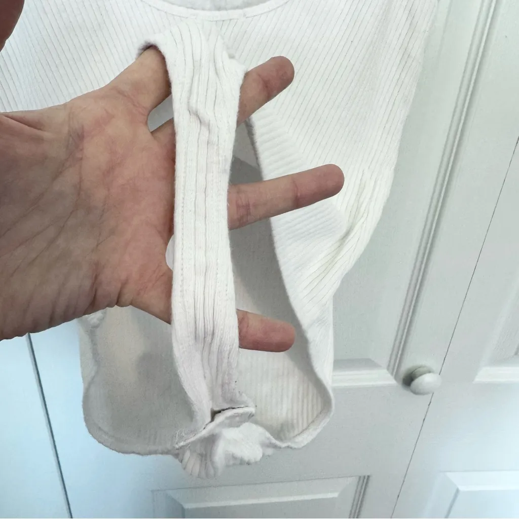 Vintage Express One Eleven White Thong Bodysuit | LOVE MADE ME DO IT Design MED - Image 6