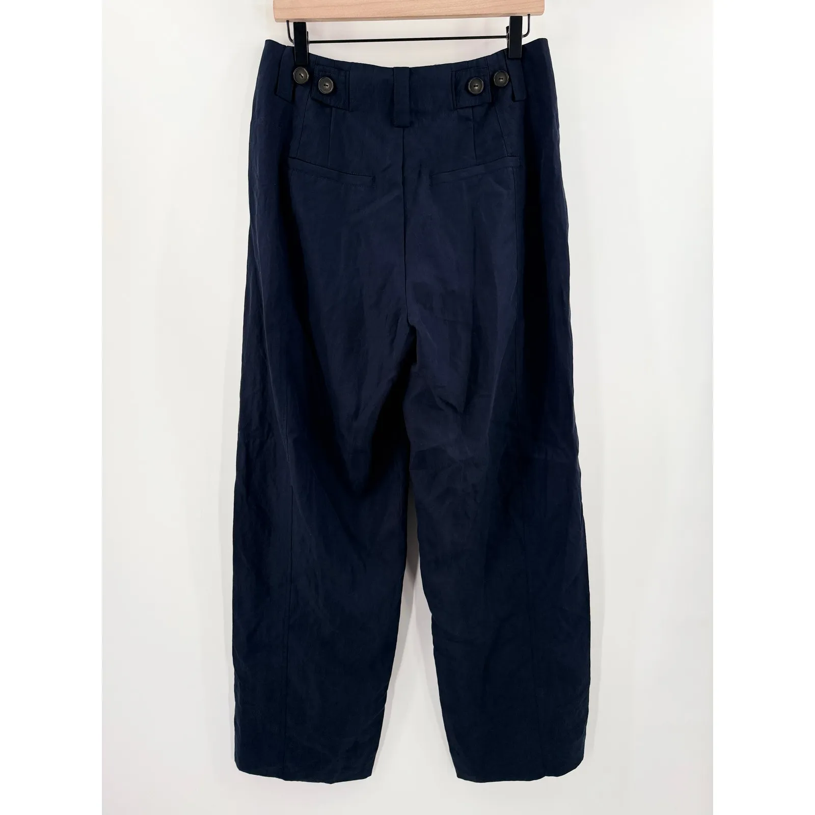 VINCE Pants Size 8 Seamed Fluid Navy Dark Marina NWT Designer Luxury Lightweight - Image 16