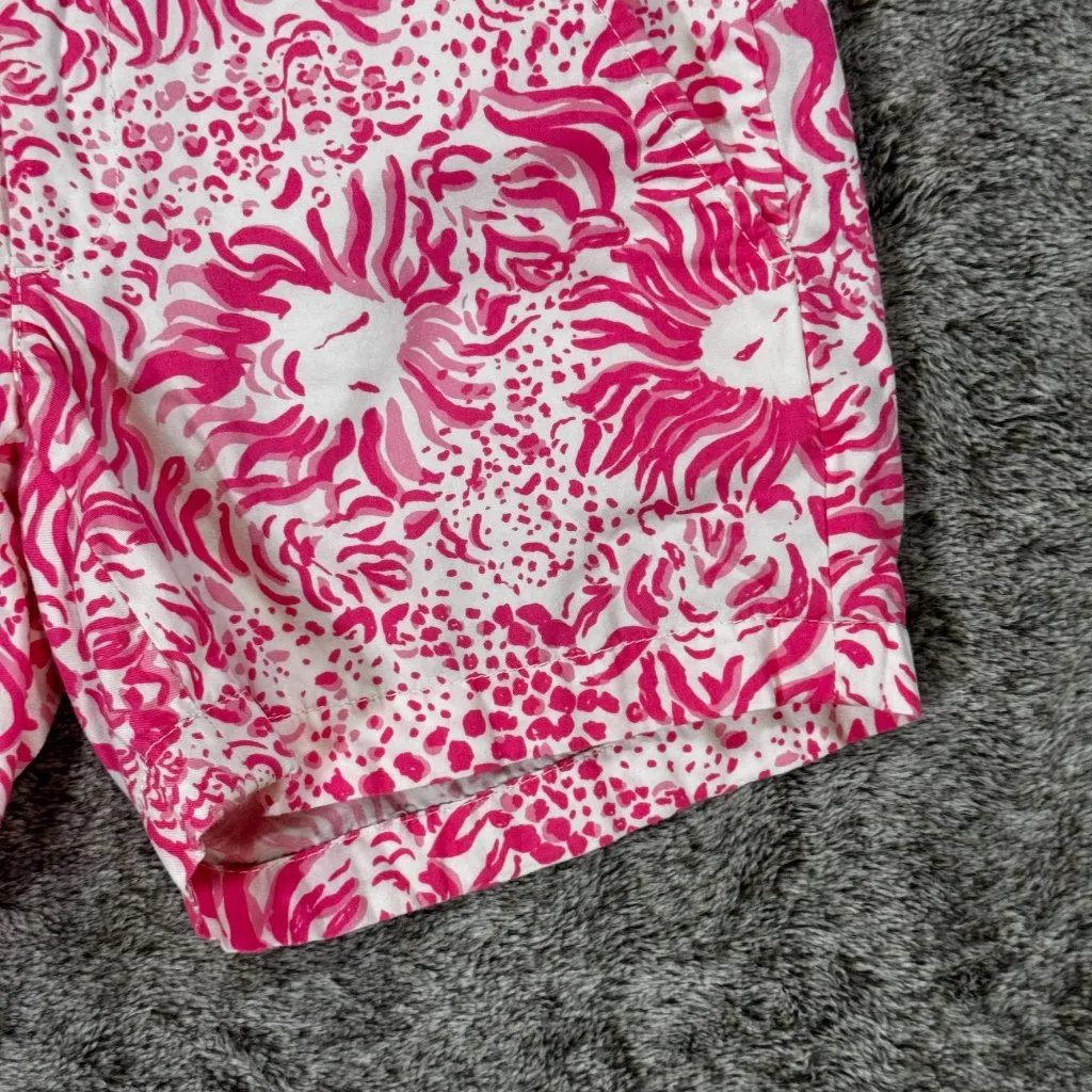 Lilly Pulitzer Callahan Short Sz 0 Pink And White Lion 5" - Image 2