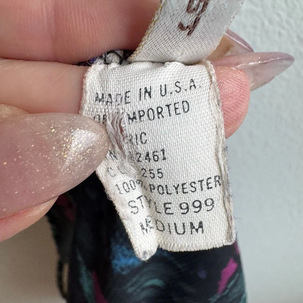 Vintage Lindsey Roscoe Made In USA Farr West Abstract Bodysuits Size Medium Blue - Image 8