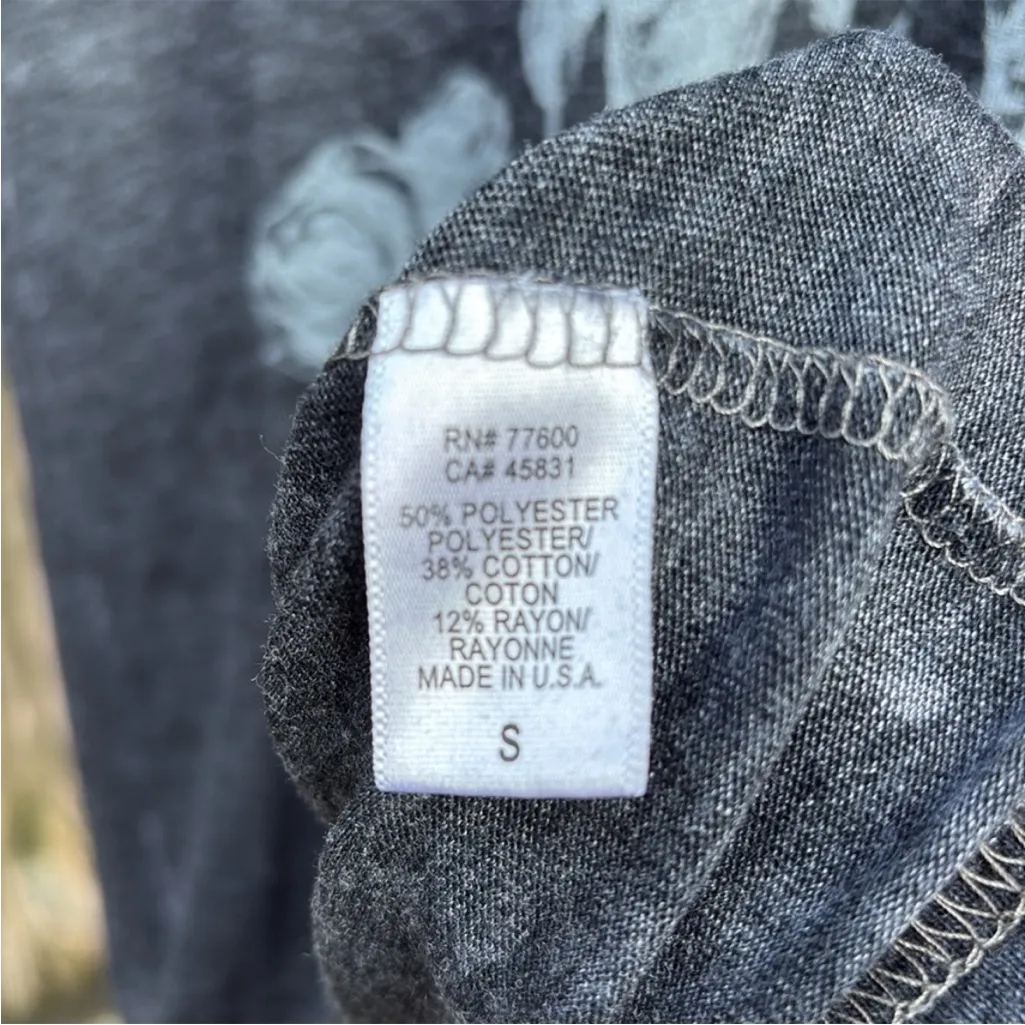 NWT CHASER Ride or Die Graphic BurnOut Tee Grey Generous Small - Image 6