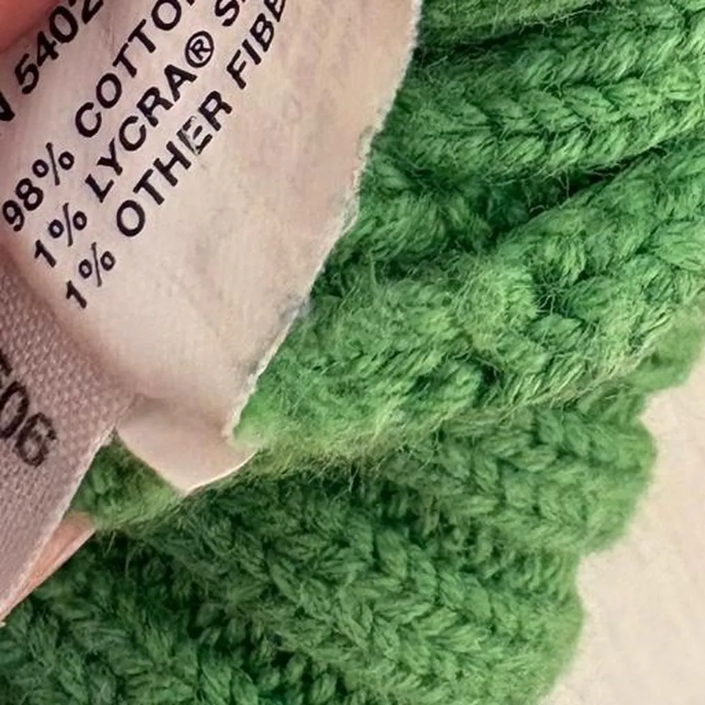 Vintage 90s y2k GAP lime green cable knit preppy crewneck sweater size M - Image 6