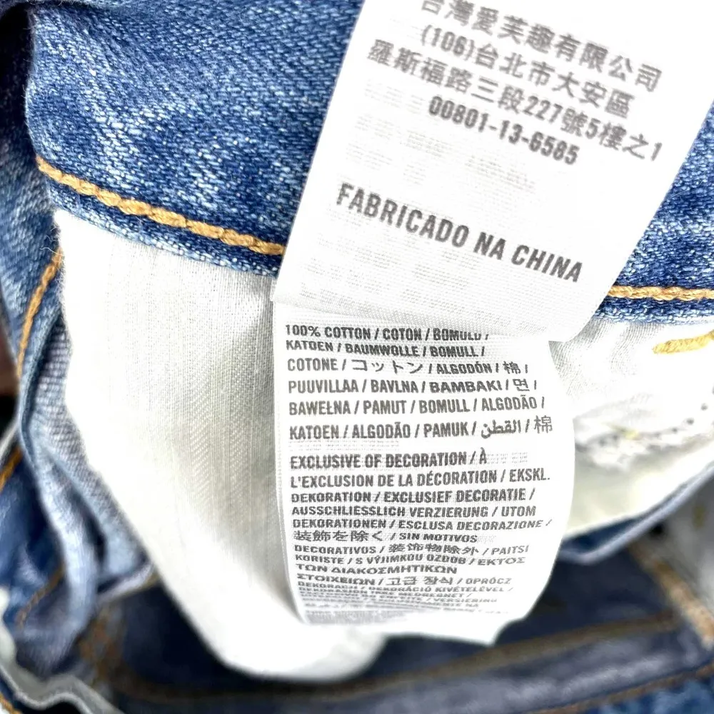 ABERCROMBIE & FITCH Blue Distressed Mid Rise Denim Shorts - Image 4