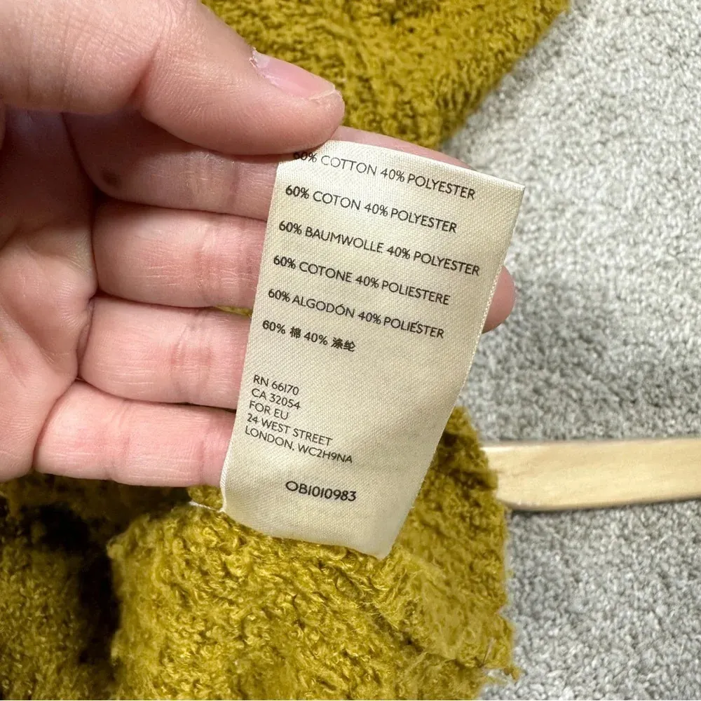 Free People Finders Keepers Sweater Boucle Knit V-Neck Slouchy Boho Moss Green M - Image 13