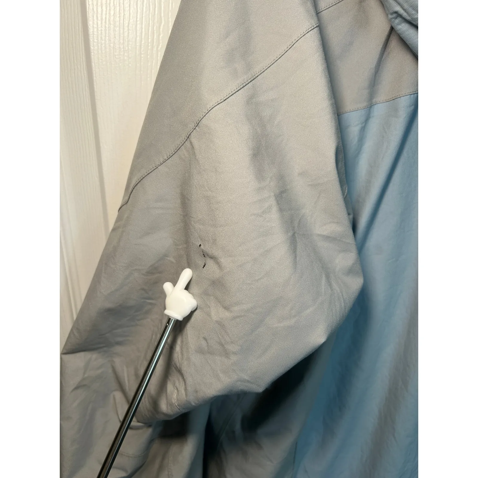 The North Face Women's Waterproof Hooded Jacket Light Blue Tan L/G Ski Snowboard - Image 6