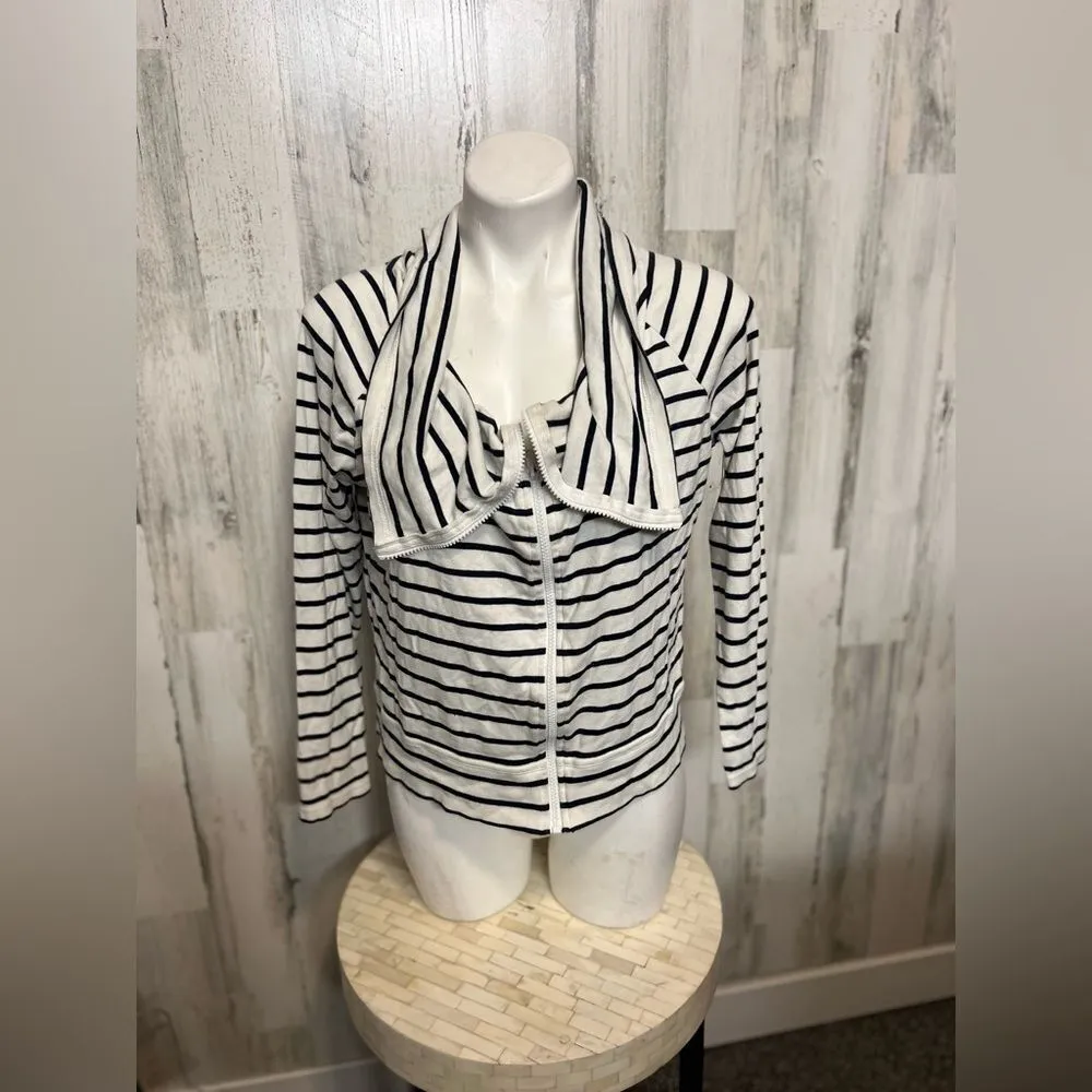 Stripped zip up sweater Black Size XL - Image 4