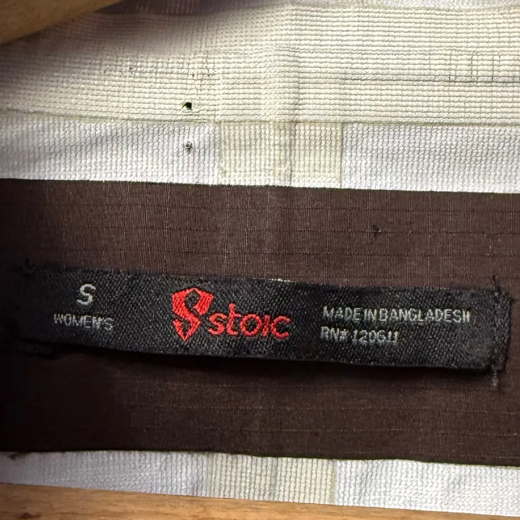 Stoic Nikwax Hooded Full Zip Jacket in Brown Blue Size Small - Image 5