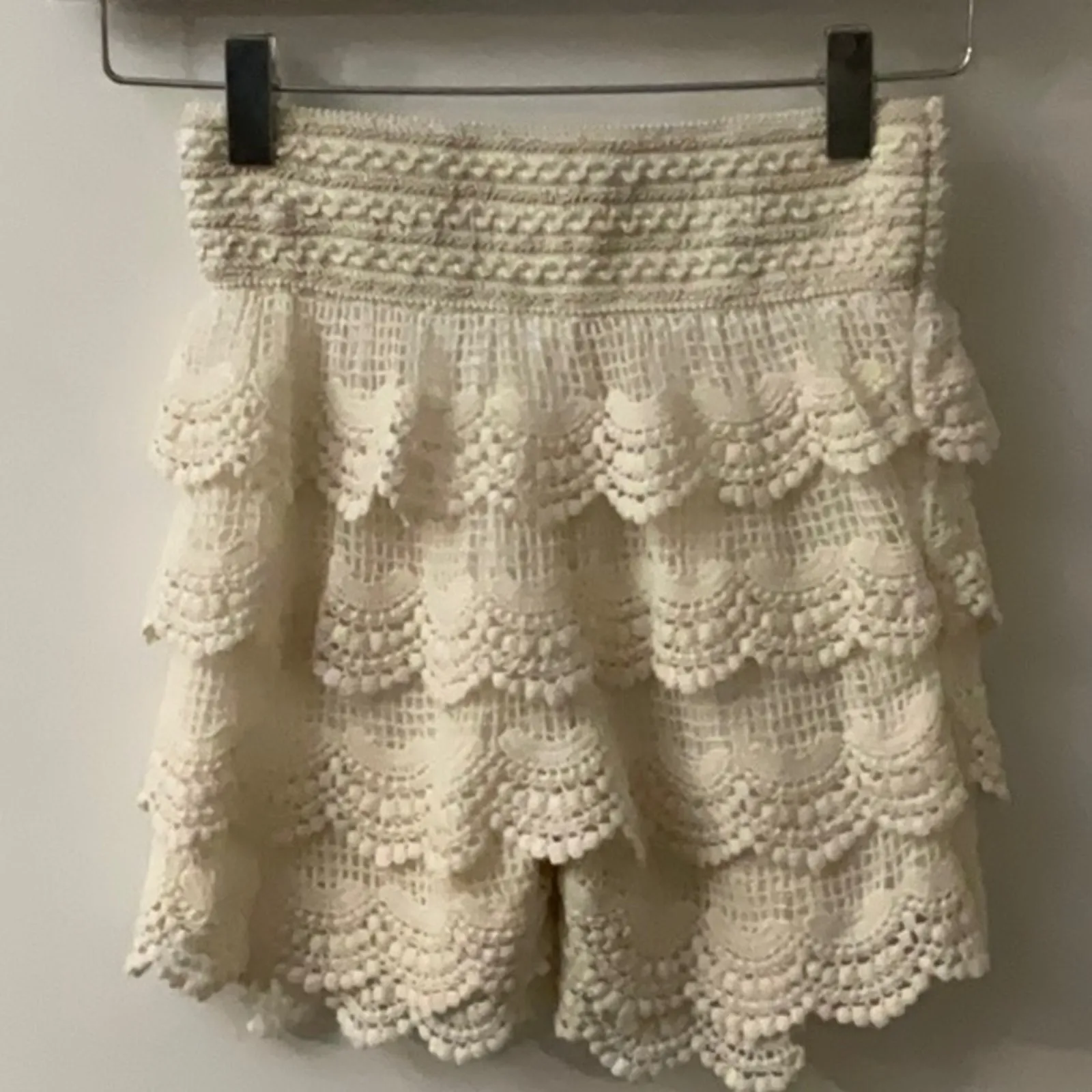 Prime Cut Cream Lace Ruffle Shorts M/L Balletcore Boho Coquette Girl Fairycore Size M - Image 2