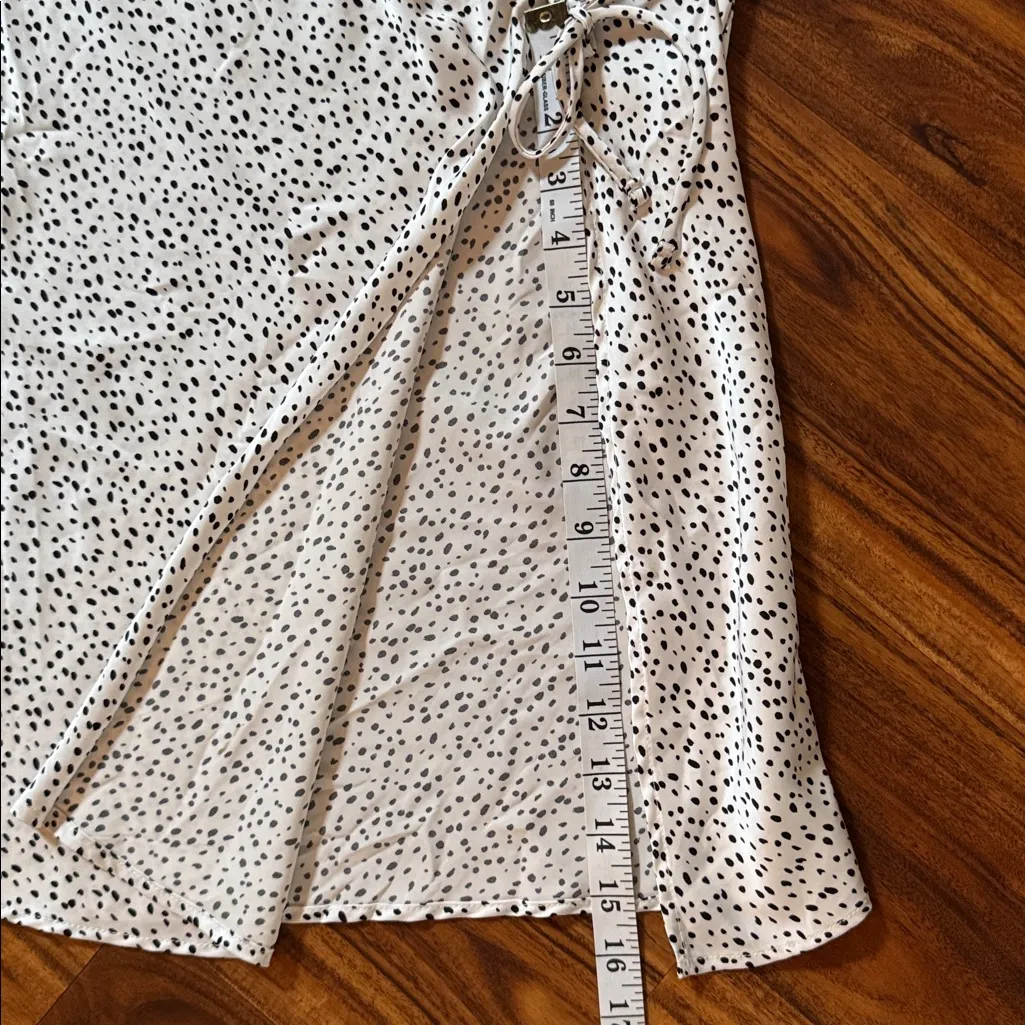 Women’s Cheetah Print Skirt with Slit White/Black Side Zipper Size Small - Image 8