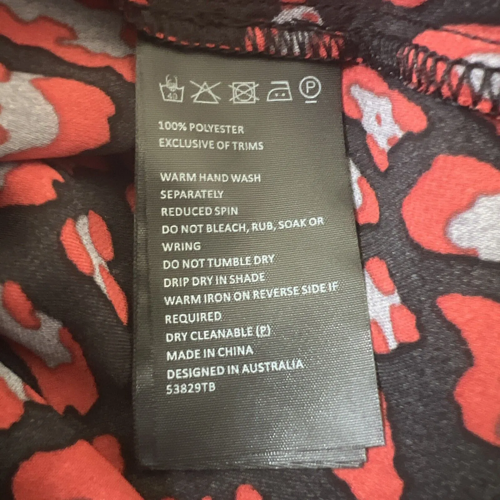 Bardot Shirt Womens 4 Red Black Gray Mona Leopard‎ Blouse Edgy Chic Bohemian - Image 7