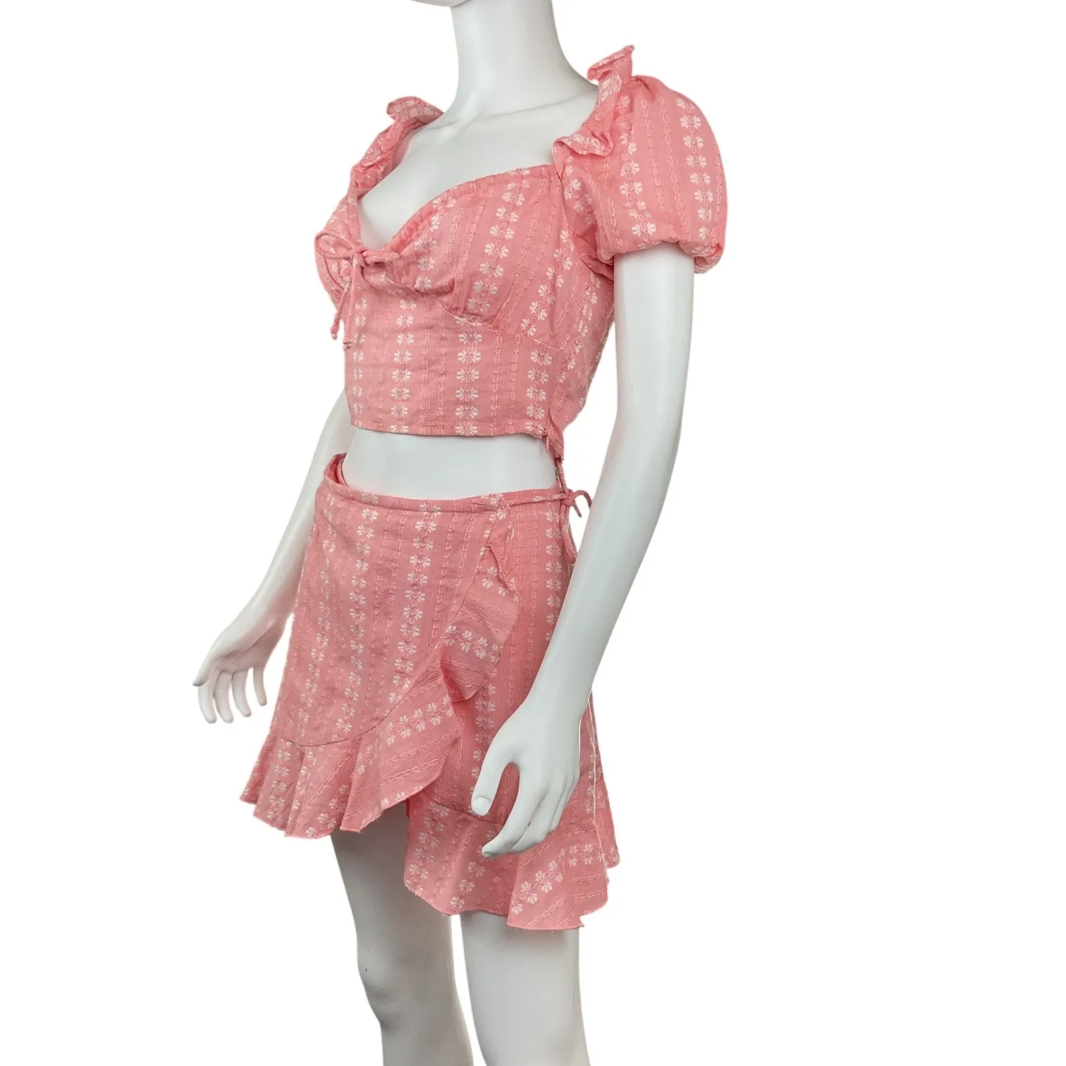 New‎ Revolve Cleobella Sydney Top and Rosie Skirt Ruffle Two Piece Pink XS - Image 2