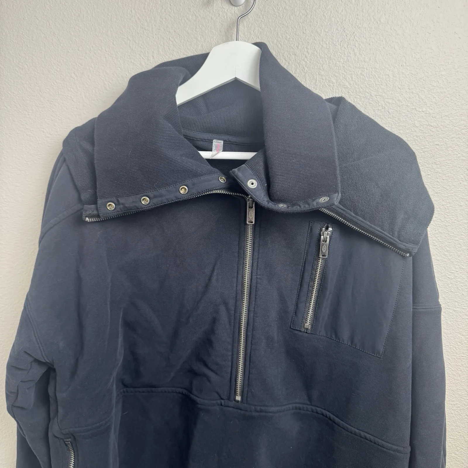 Free People Movement Venture Pullover Oversized Zip Sweatshirt Black Size XS - Image 4