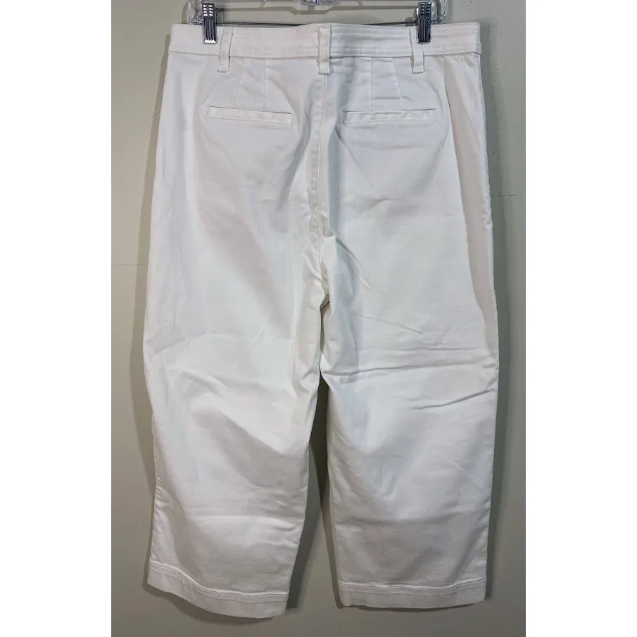 Talbots Flawless White High Waist Wide Leg Crop Jeans Size 14 - Image 6