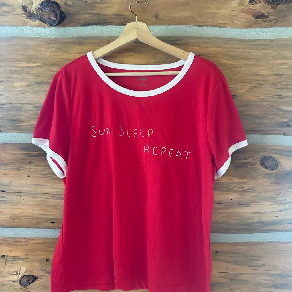 Jenni Sun Sleep Repeat Lounge Top size XXL Red - Image 2