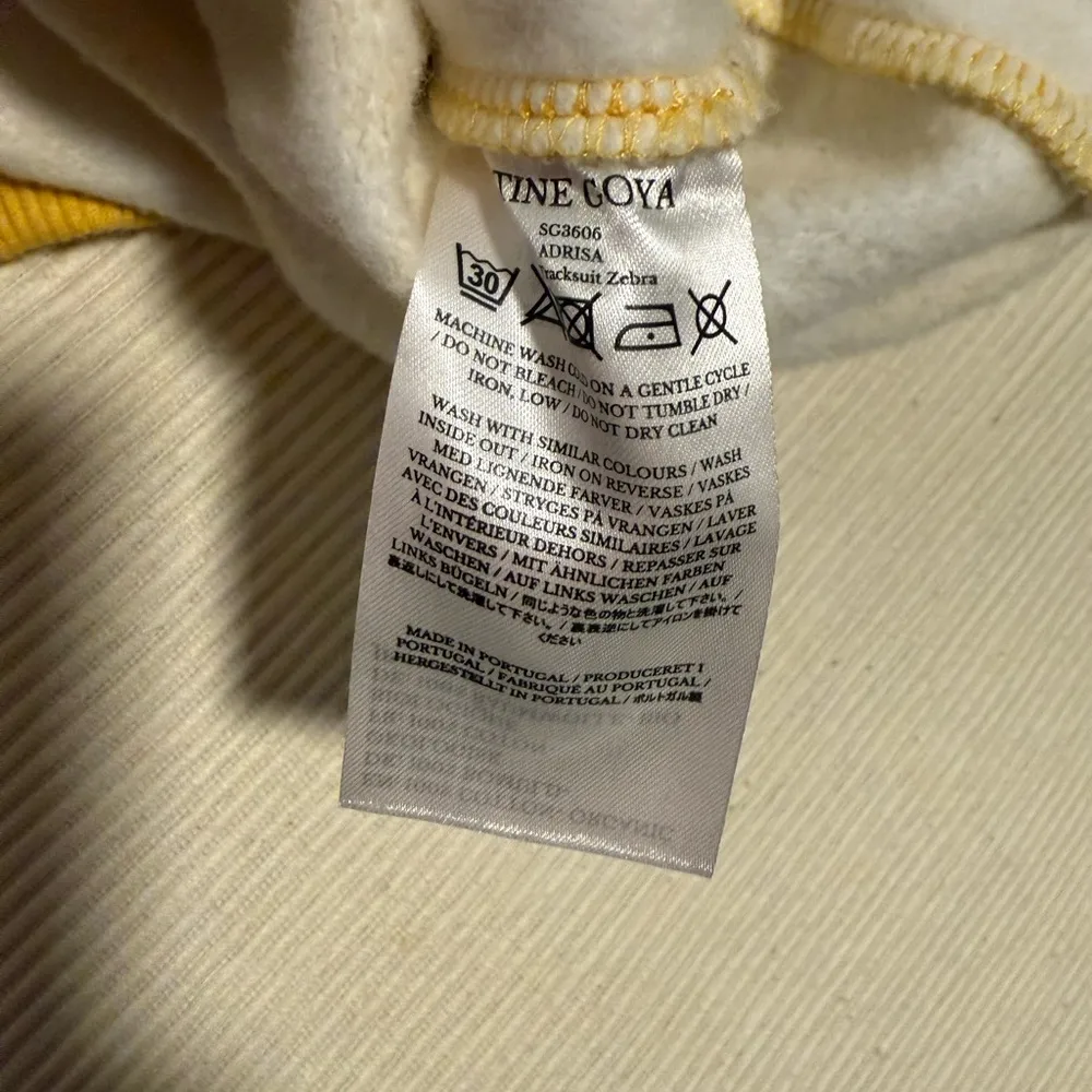 STINE GOYA Yellow and White Patterned Hoodie Size L - Image 4