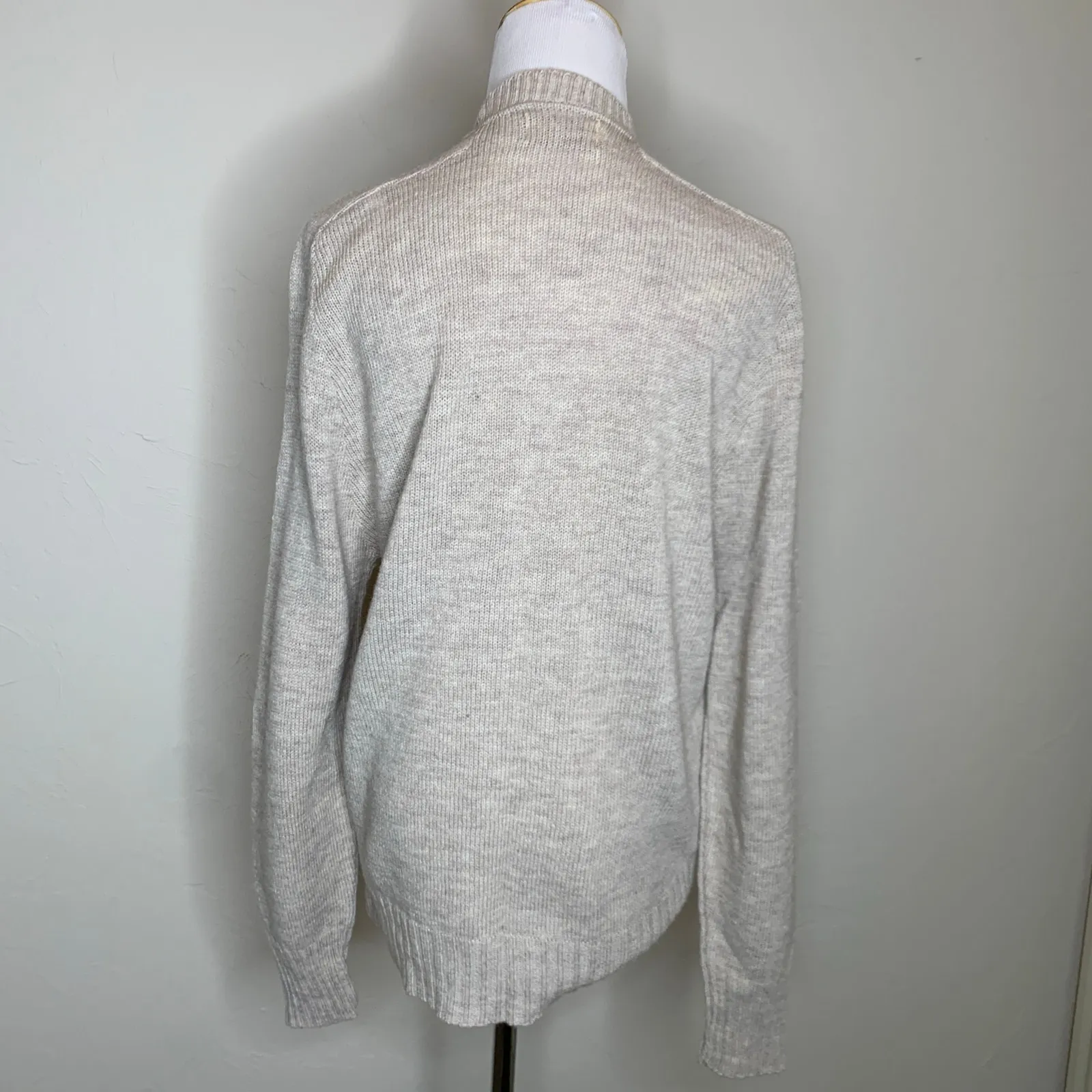 Vintage Oatmeal Wool Blend Sweater Sz Large - Image 2