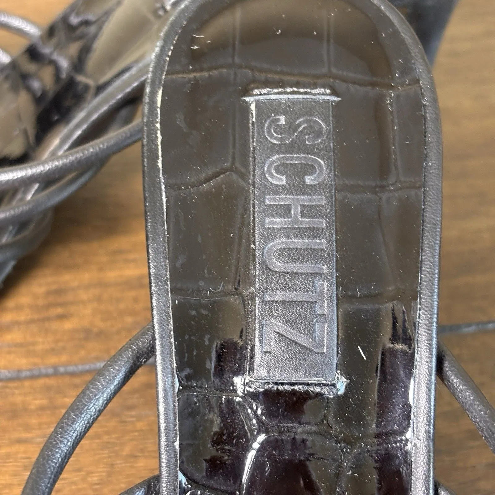 Schutz Women's Malta Mule Sandal Black Leather Womens size 7 B - Image 7