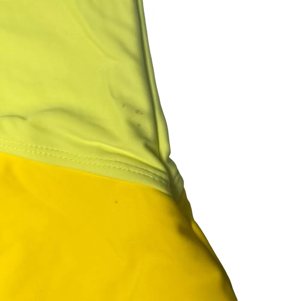 Yellow Color Block Cut Out 1 Piece Swimsuit I Size XL - Image 2