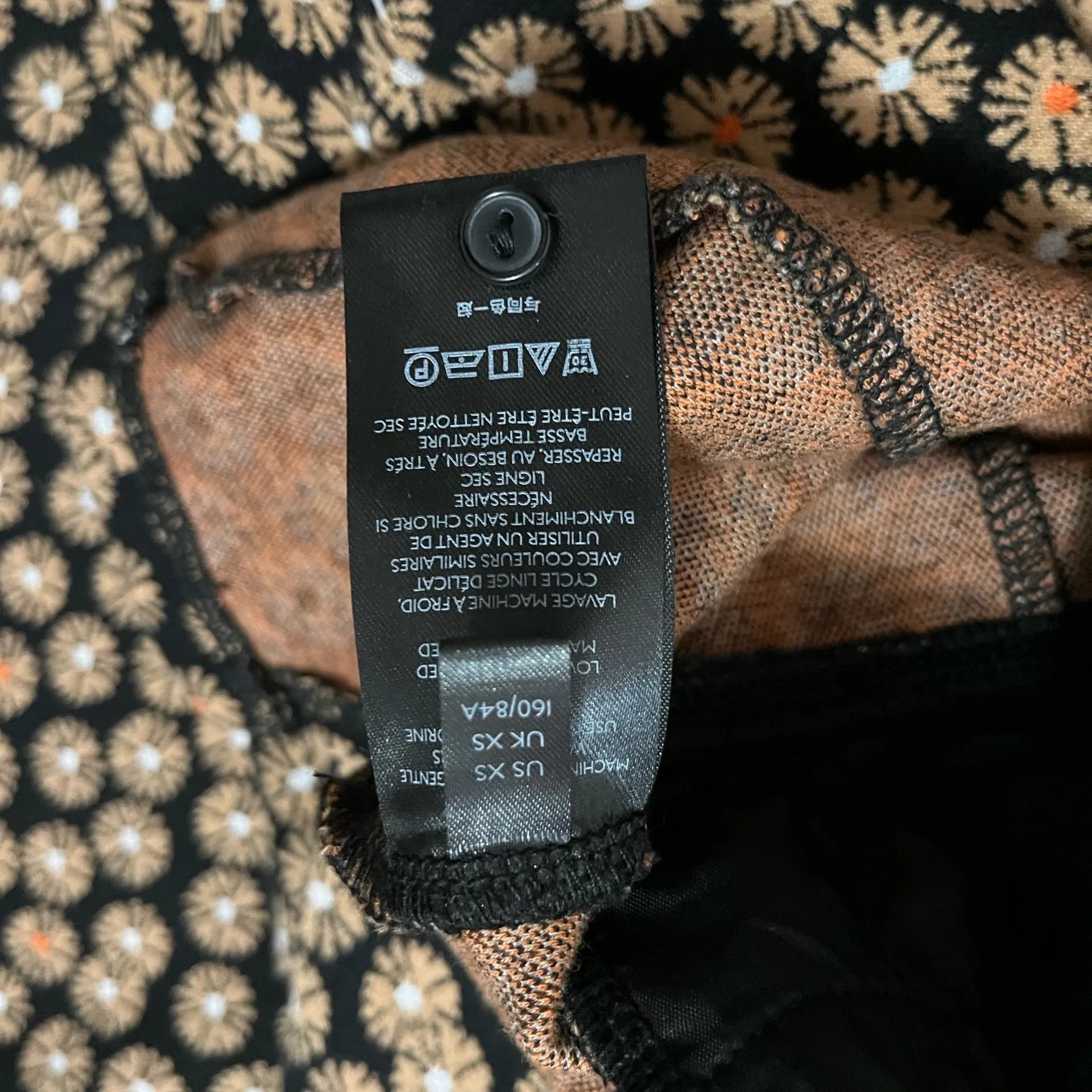 Anthropologie Maeve Jacquard Tunic Top Sz XS Retro 60s 70s Print Front Pockets - Image 3