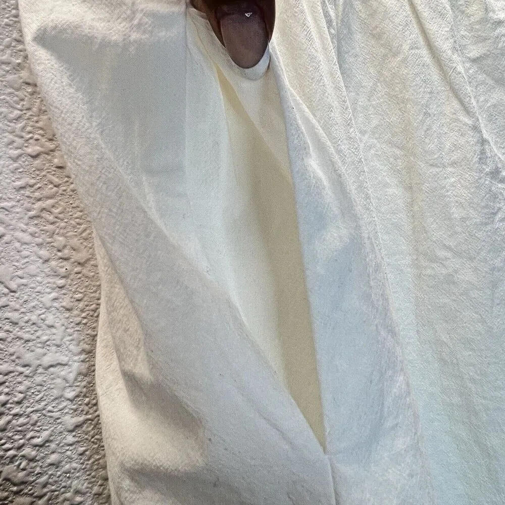 Ava & Viv Womens Size X Embroidered Boho pockets sleeveless white tan Maxi Dress - Image 6