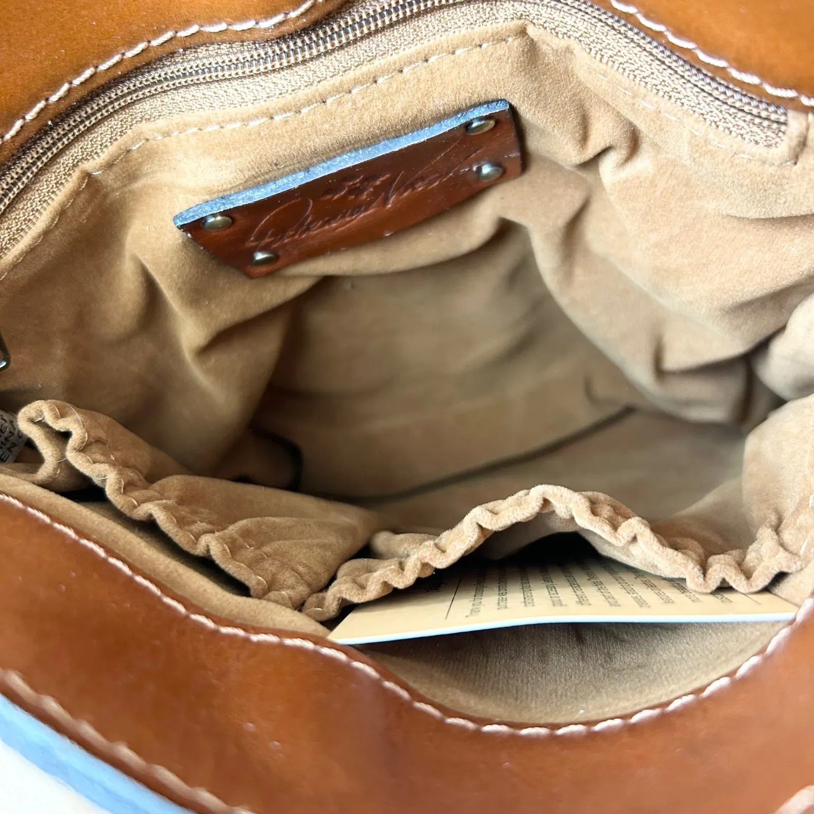 Patricia Nash Venezia Metallic Python Leather Crossbody Bag Brown Buckle Strap - Image 6