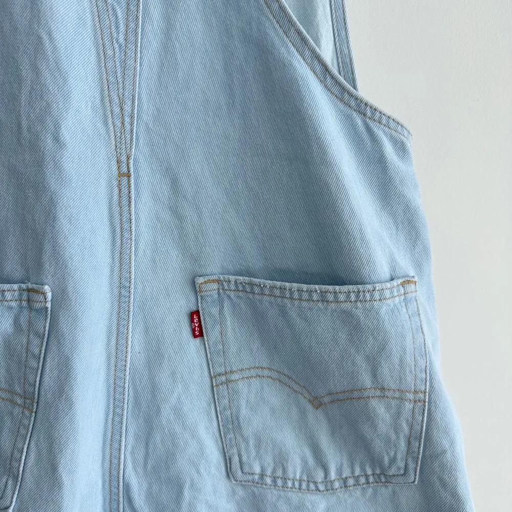 Levis Overalls Shorts Womens M Denim Shortalls Festival Bib Farmer Free People - Image 9