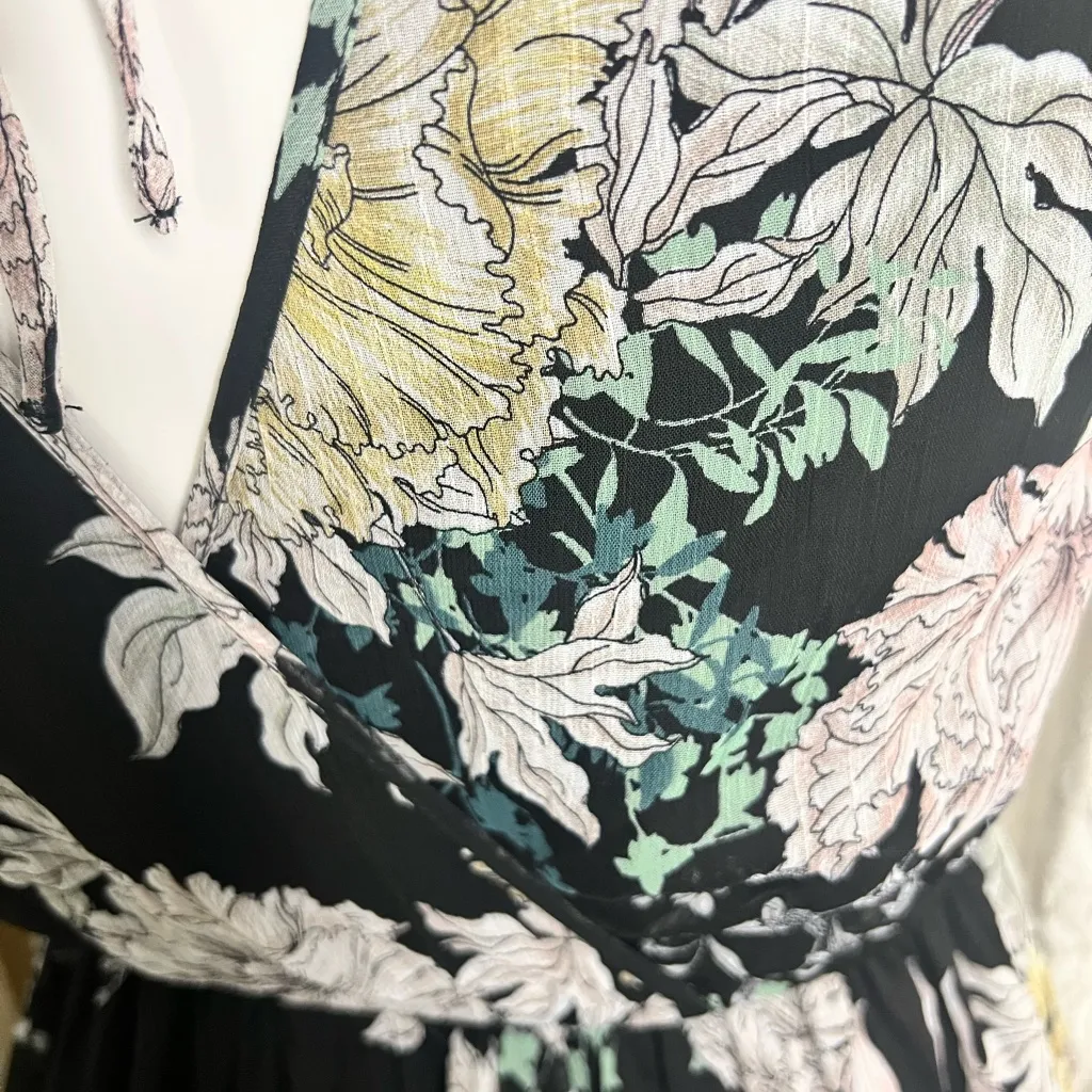 Band of Gypsies Black Floral Midi Dress - Image 5