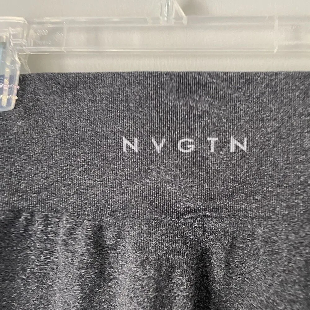 NVGTN Size S Gray Contour 7" Inseam High Rise Compression Workout Shorts - Image 3