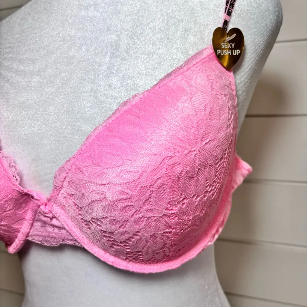 Juicy Couture underwire lace bras Hot pink Size 38C NWT‎ - Image 4