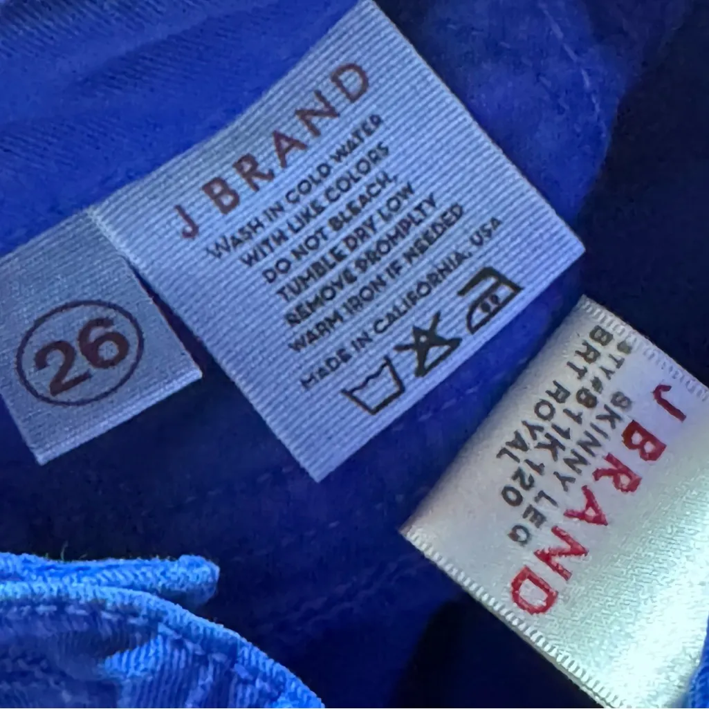 J Brand Blue‎ Skinny Leg Stretch Jeans in Bright Royal Blue - 26 - Image 3