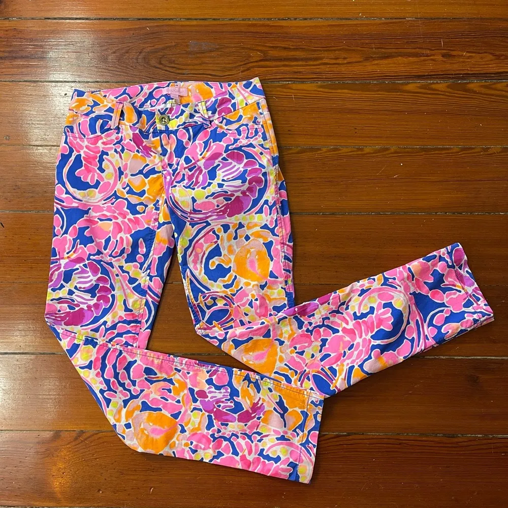 Lilly Pulitzer Callahan Chino Brilliant Catch and Release Resort Pants Sz 00 🍄 - Image 7