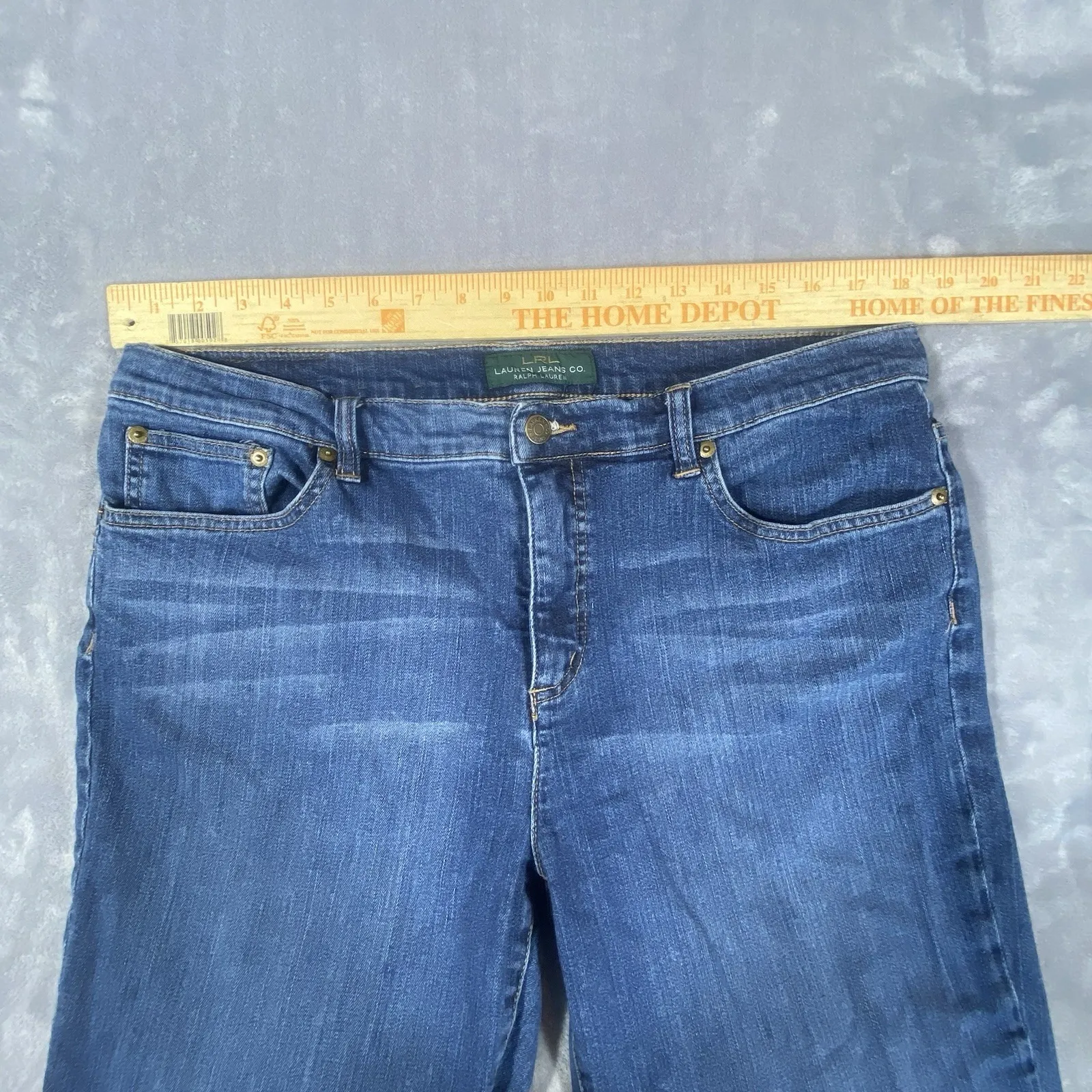 LRL Ralph Lauren Jeans Womens Size 16 36" Waist Blue‎ Mid Rise Boot Cut Denim - Image 9