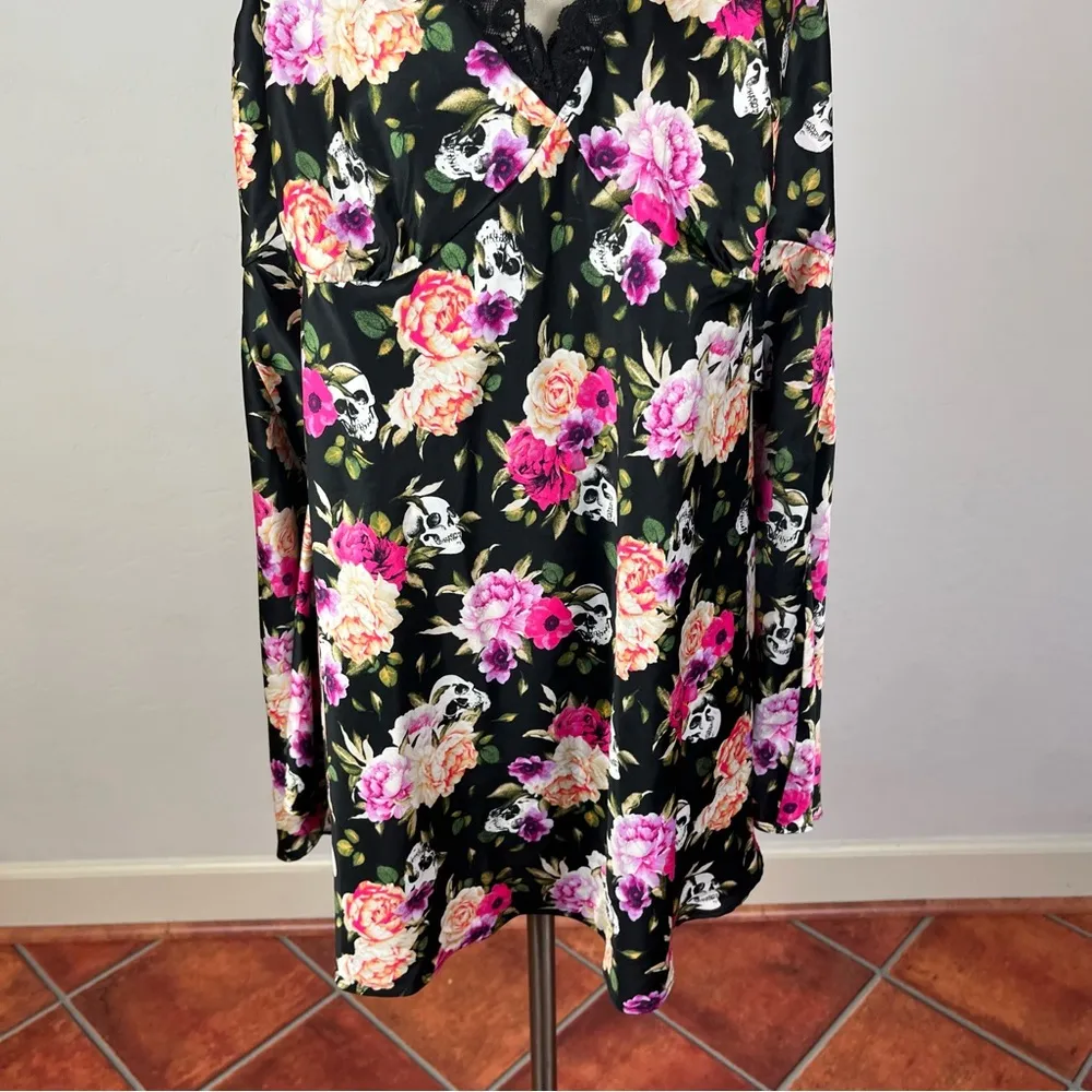Torrid Skull Floral Lace Slip Dress - Image 4