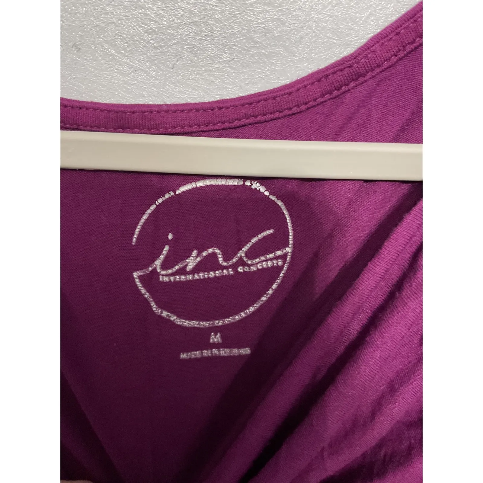 INC International Concepts Womens Purple Cowl Neck Cap Sleeve Top Size Medium - Image 3