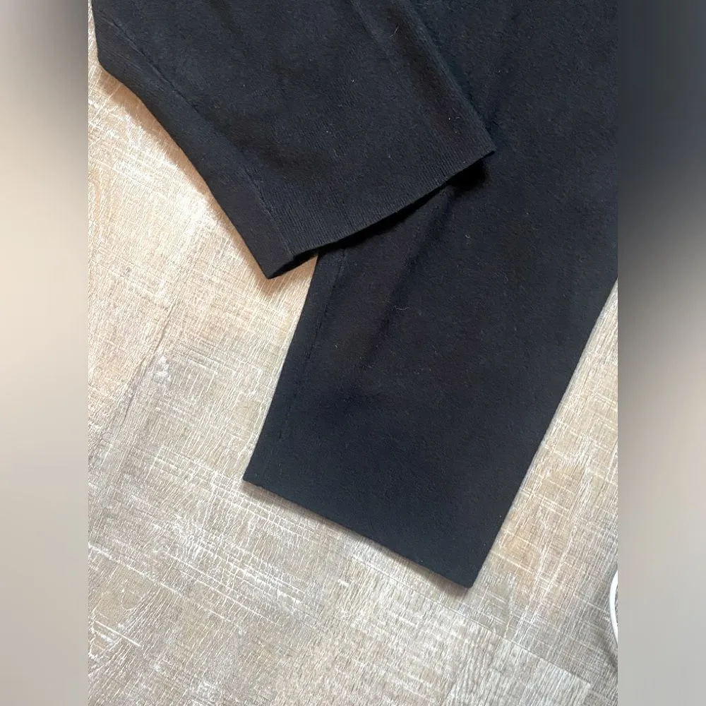 Chico's Luxe Cashmere Blend Ribbed Knit Ankle Pants Womens Large Black Travel - Image 9