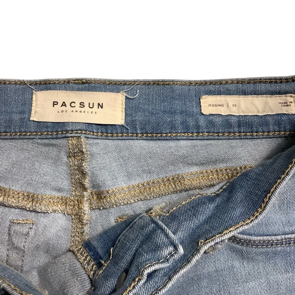 PacSun Light Blue Perfect Fit Ripped Jeggings Skinny Jeans size 25 - Image 6