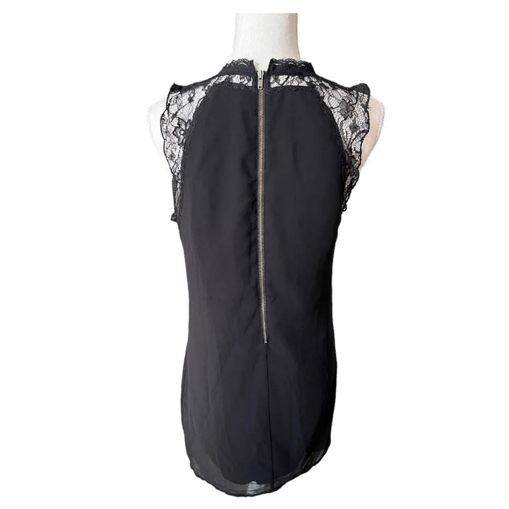 Pins & needles black lace sleeveless dress minimalist neutral dressy cocktail - Image 9