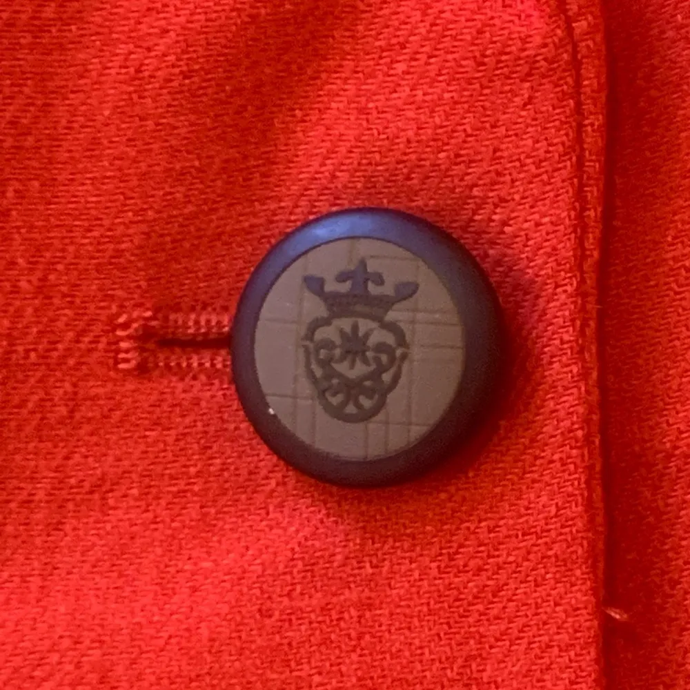 Willi Smith  Blazer Jacket Medium Red Lined blend Blue/White stripe lining button - Image 3