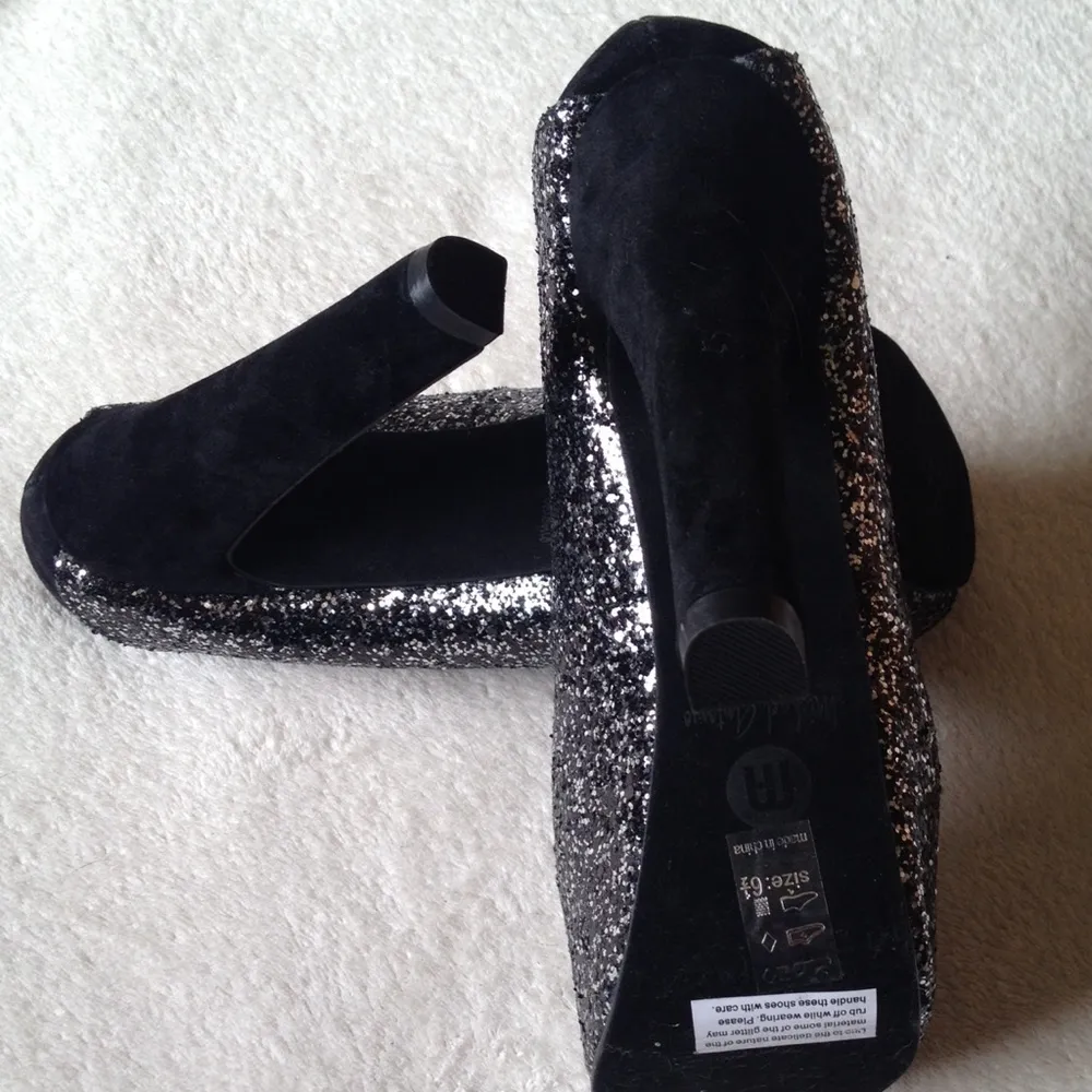 Michael Antonio Gorgeous Glittery Peep Toe Platforms | Heels | Pumps - Image 7