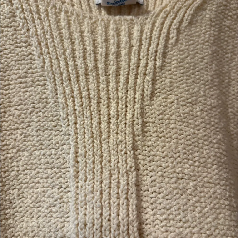 Sigrid Olsen Beige Knit Sweater Sleeveless Top Medium - Image 3