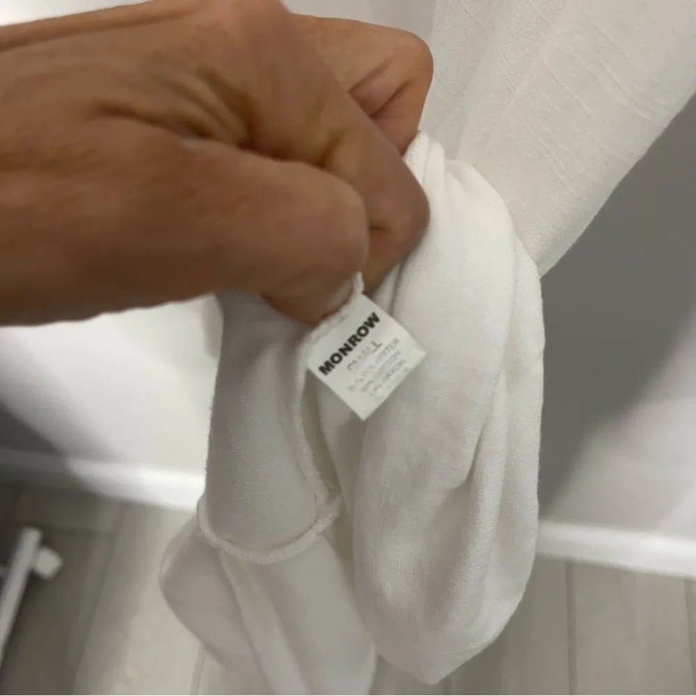 Monrow Rib Trim V neck White Tennis Dress In Small White - Image 15